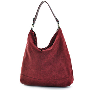 Gyoiamea borsa donna sacco hobo pelle grande zip spalla mono manico scamosciata