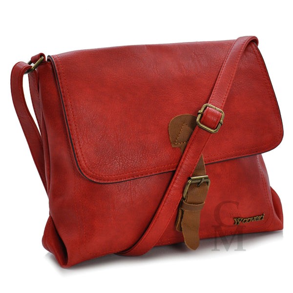 Borsa firmata COVERI uomo donna fibbie vintage pelle militare tracolla messenger