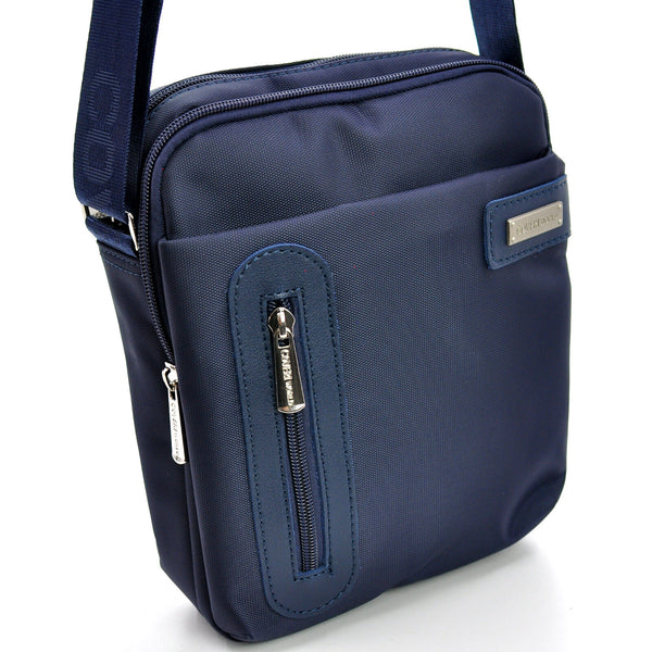 COVERI borsello uomo borsa tracolla sport nylon nero blu tessuto casual piccolo