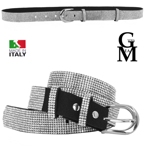 Cintura con strass sexy brillantini glitter cintura donna made in italy disco