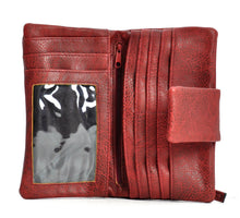 Carica l&#39;immagine nel visualizzatore di Gallery, Portafoglio donna vintage grande pelle morbida portamonete carta credito foto