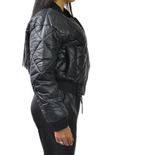 Carica l&#39;immagine nel visualizzatore di Gallery, Piumino donna giubbottino corto bomber zara giubbotto giacca invernale nero