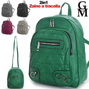 Zaino originale GM MILANO pelle particolare casual passeggio trapuntata nuova