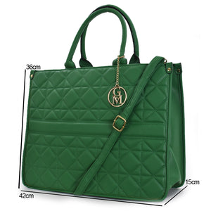 Borsa grande GM trapuntata pelle elegante verde rigida capiente spalla tracolla