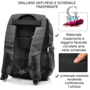 Zaino imbottito anti impatto COVERI ufficio lavoro viaggio porta pc documenti