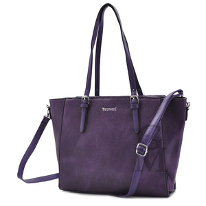 Borsa Coveri collection donna grande spalla pelle passeggio shopping viola nuova