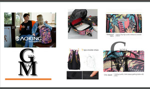 Zaino scuola fantasia elettrico elettricità zip multi colore tasche superiori pc