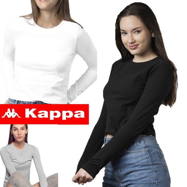 Maglia Kappa intima da donna in caldo COTONE FELPATO a manica lunga invernale