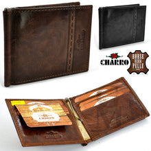 Carica l&#39;immagine nel visualizzatore di Gallery, Portafoglio nuovo pelle banconote nuovo CHARRO porta carte ribaltina portamonete