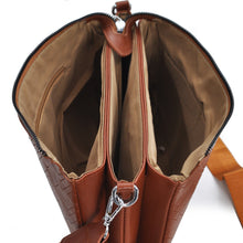 Carica l&#39;immagine nel visualizzatore di Gallery, Borsa borsetta casual moda 3 zip capiente MILANO donna tracolla cinghia elegante