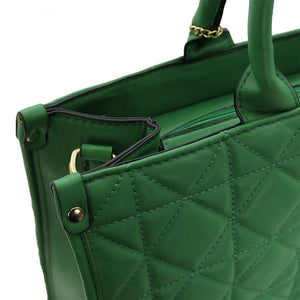 Borsa grande GM trapuntata pelle elegante verde rigida capiente spalla tracolla