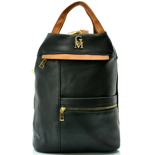 Gyoiamea 2in1 zainetto donna zaino borsa piccolo sacco similpelle nero vintage