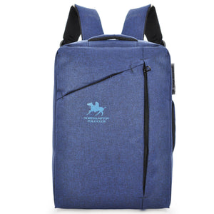 Zaino POLO CLUB 24H Convertibile 2in1 Borsa cartella Viaggi Lavoro porta pc blu