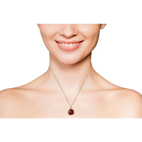 Collana ciondolo cristallo rosso rosa argento donna punto luce strass cerimonia