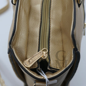 CHARRO Borsa donna spalla pelle shopping dorata laminata oro trapuntata nuova