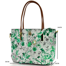 Carica l&#39;immagine nel visualizzatore di Gallery, Borsa shopping moda grande GM donna grande spalla pelle fantasia fiori floreale