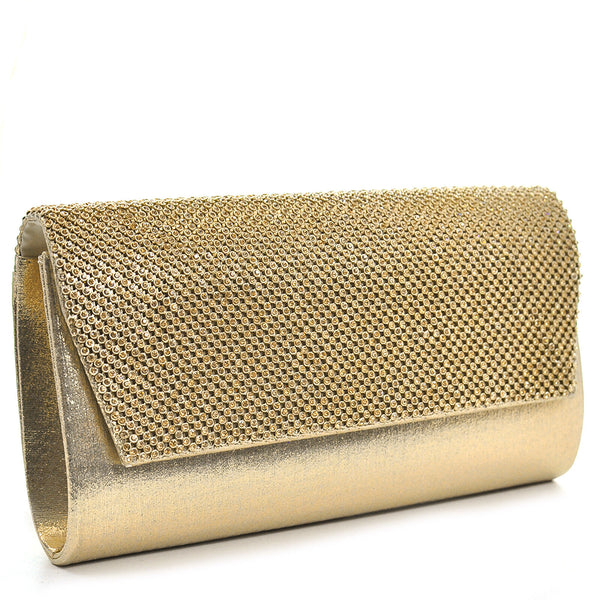 Pochette rigida eventi matrimonio Strass elegante con catena tracolla cerimonia