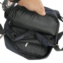 Carica l&#39;immagine nel visualizzatore di Gallery, OR&amp;MI Borsello uomo 5 zip casual sportivo cerniere tasche passeggio blu nero