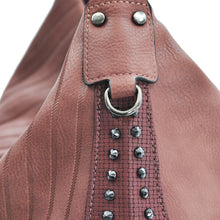 Carica l&#39;immagine nel visualizzatore di Gallery, Borsa donna GM grande pelle monospalla sacco hobo tracolla borchie capiente rosa
