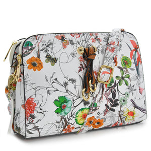 Borsa borsetta floreale fiori rose pelle piccola donna elegante passeggio casual