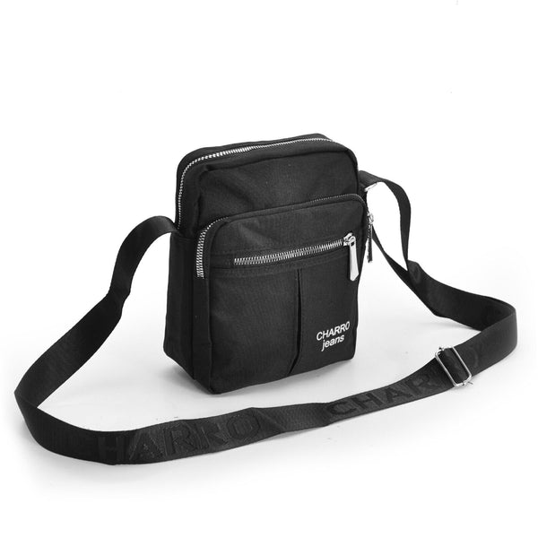 Borsello uomo firmato CHARRO nero tasche tessuto borsellino nuovo nylon sportivo