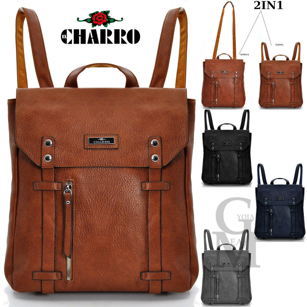 CHARRO zaino borsa 2IN1 TRASFORMABILE doppio utilizzo vintage casual viaggio new