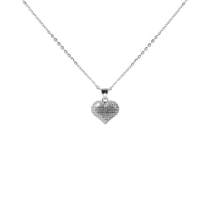 Collana donna punto luce oro strass zirconi incastonati ciondolo forma cuore