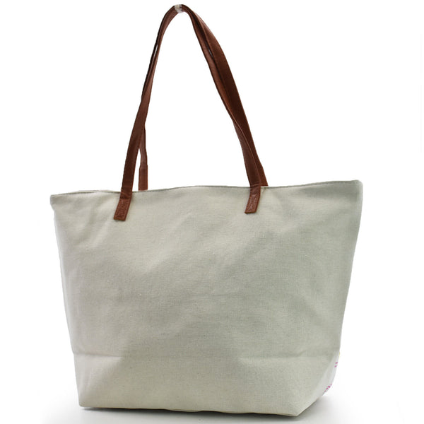 CHARRO borsa spalla mare paglia grande manici pelle colore spiaggia fantasia