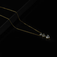 Carica l&#39;immagine nel visualizzatore di Gallery, Collana donna punto luce lusso cuori trilogy strass zircone cristallo gioiello