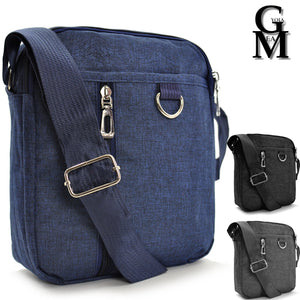 Borsello GM nylon uomo borsa tracolla tessuto nero blu lavoro sport piccolo tela