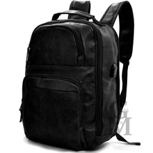 Carica l&#39;immagine nel visualizzatore di Gallery, GM Zaino casual tasche pc zip marrone lavoro uomo pelle grande nuovo USB viaggio