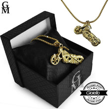 Carica l&#39;immagine nel visualizzatore di Gallery, Gyoiamea Collana uomo acciaio inossidabile moto oro motocicletta hip hop biker