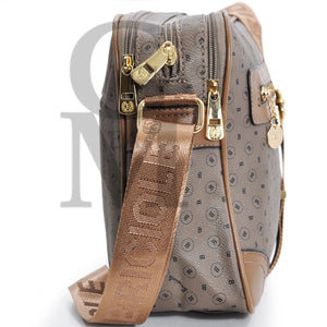 borsa donna spalla originale Briciole messenger fantasia scritte tracolla beige