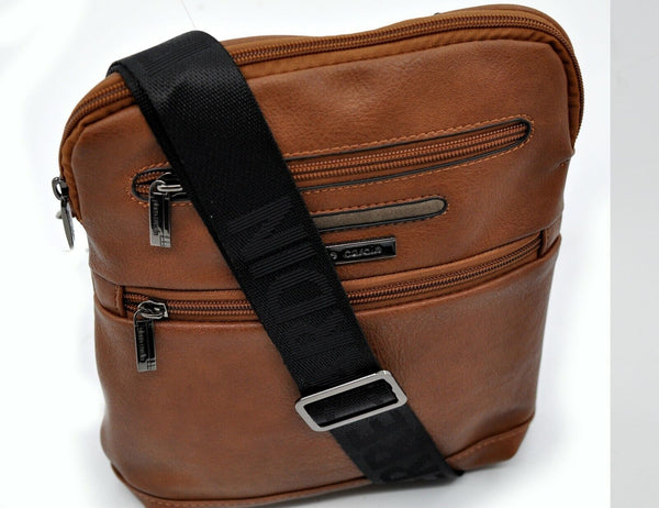 Tracolla Uomo Pierre Cardin Borsa Borsello in Pelle Nero Marrone slim sottile