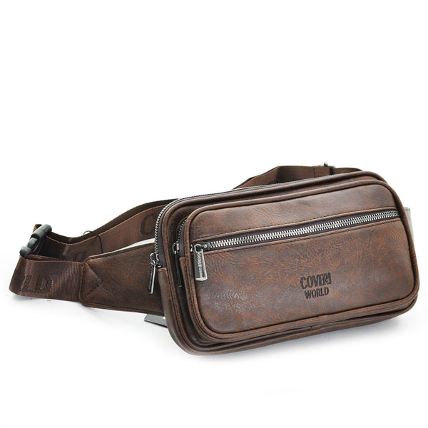 Marsupio COVERI ecoPelle Resistente Comodo Pratico 4 Tasche Zip vita monospalla