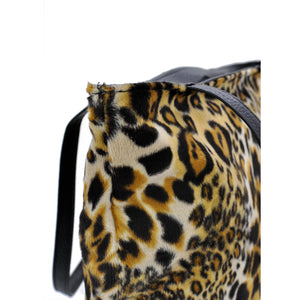 Borsa GRANDE shopping pelo pelliccia moda casual fantasia leopardata maculata