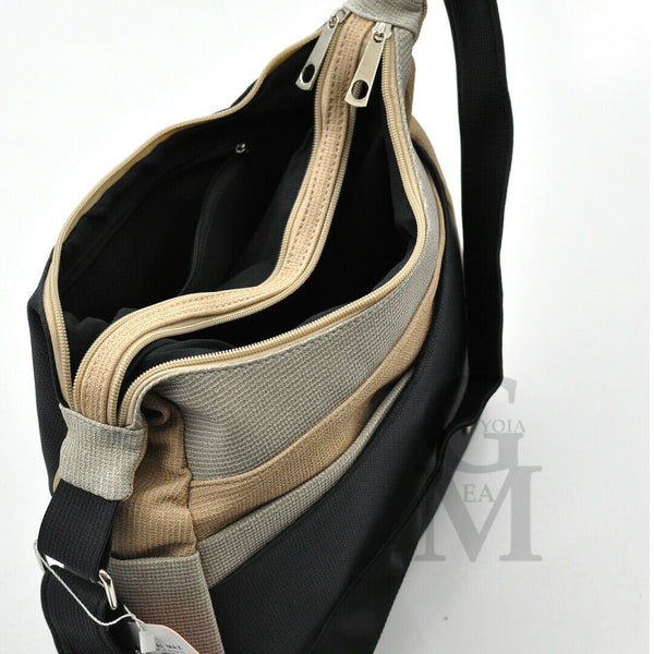 Borsa a tracolla capiente ecopelle passeggio spalla multicolore bicolore viaggio