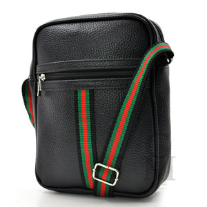 Borsello strisce verdi nero uomo borsa grande piccolo borsellino tracolla zip