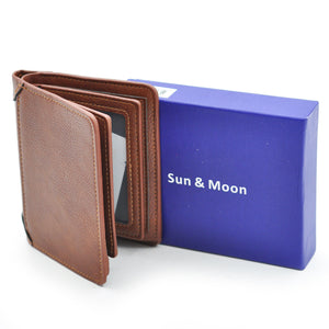 Portafoglio SUN&MOON libro banconote spicci eco pelle uomo porta carte nuovo