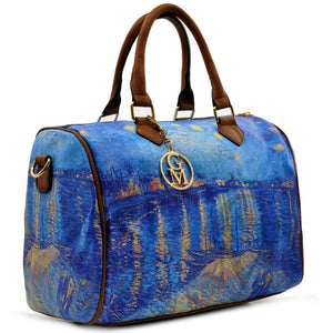 GM borsa stampa colori Vincent Van Gogh Notte stellata sul rodano donna bauletto