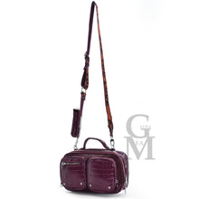 Carica l&#39;immagine nel visualizzatore di Gallery, borsa GM donna tracolla pitonata squamata coccodrillo multi tasche biker piccola