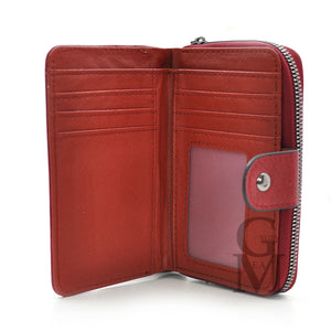 Portafoglio GM donna vintage moda pelle piccola  porta carte documenti cerniera