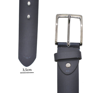 Cintura uomo elegante 3,5cm nuova pelle ali biker rock blu Cinta motociclista