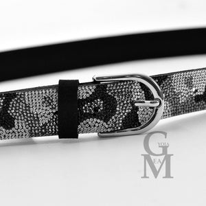 Cintura donna gioiello strass sexy brillantini glitter maculata leopardo cintura