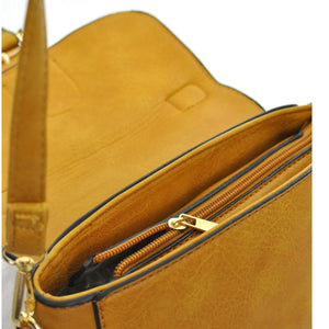 borsetta cinghia borsa piccola vintage gialla pelle vintage tracolla regolabile