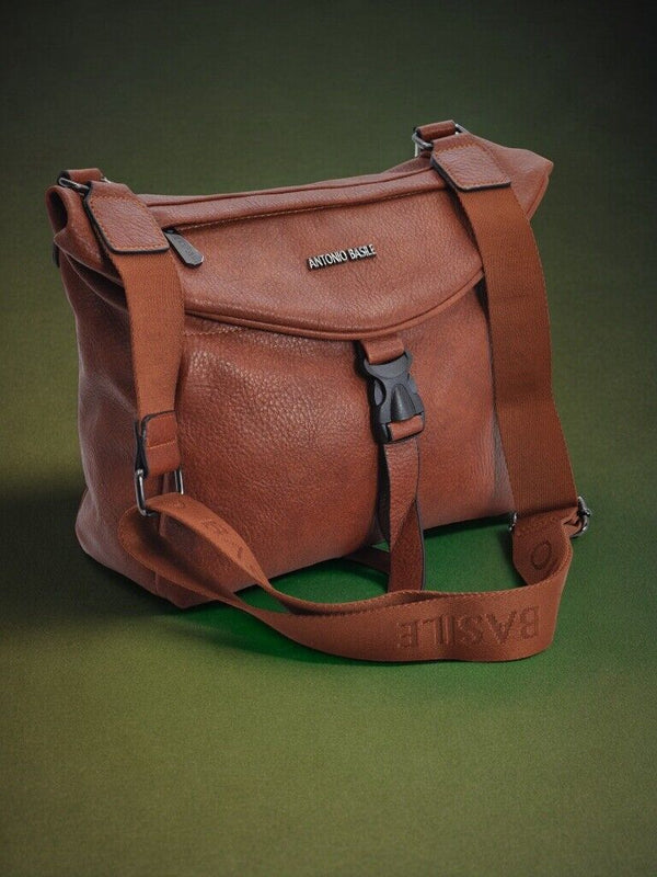 BASILE borsa uomo donna vintage pelle nera marrone tracolla postina cinghia moda