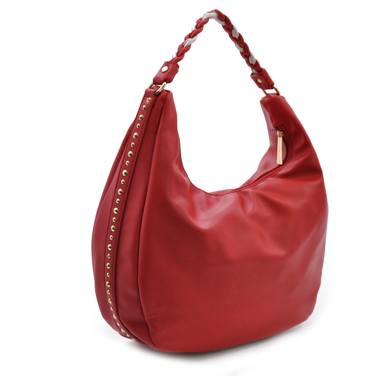 Borsa hobo donna a sacco CAVALLI capiente morbida monomanico rossa beige borchie