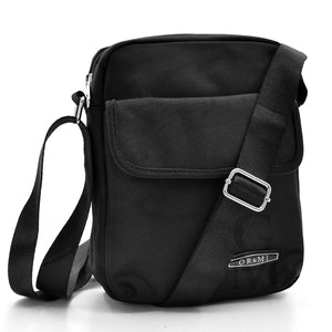 Borsello or&mi nero uomo borsa grande capiente zip tracolla nylon tasche zip