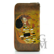 Carica l&#39;immagine nel visualizzatore di Gallery, Gyoiamea Portafoglio donna fantasia Klimt vincent van ghog il bacio dipinto arte