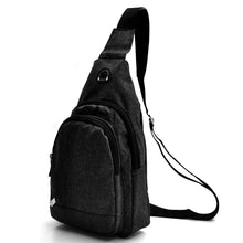 Carica l&#39;immagine nel visualizzatore di Gallery, Marsupio tessuto nylon uomo petto mono spalla borsa 4 tasche viaggio casual blu